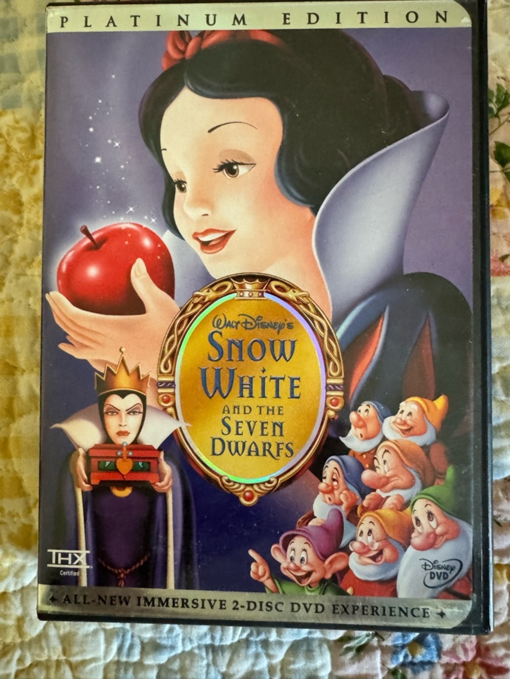 Disney Snow White DVD Case with Purple and Gold Artwork